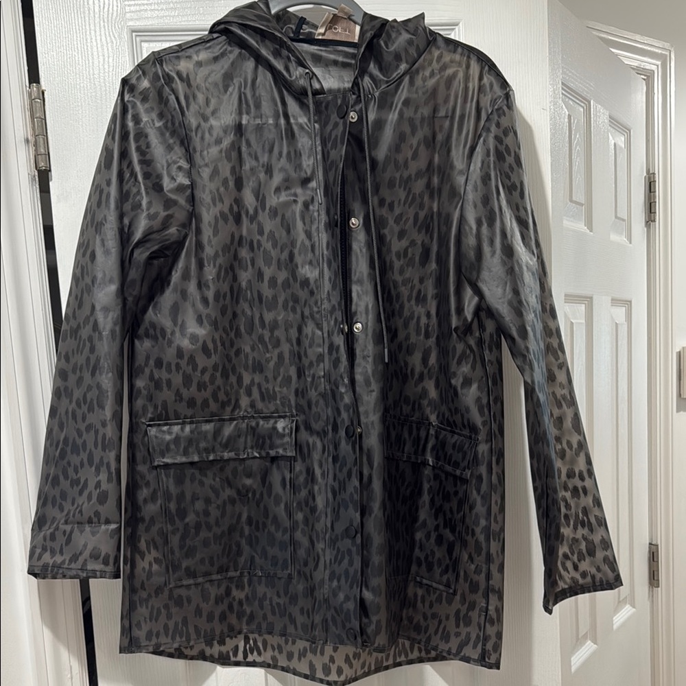 LOFT Leopard Print Hooded Raincoat